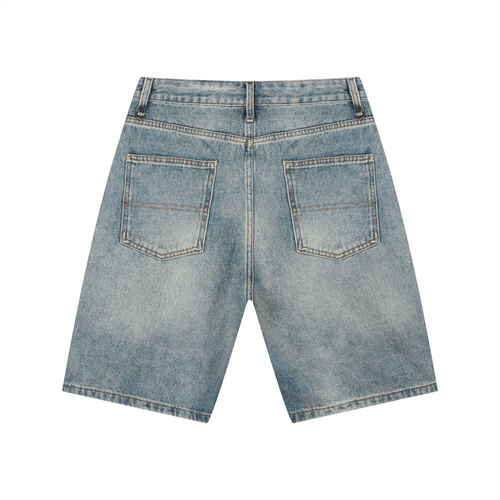 Men's Vintage Wash EST BARBER work Denim Shorts